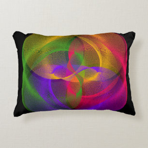 Vibrant Geometric Glossy Circle Accent Pillow