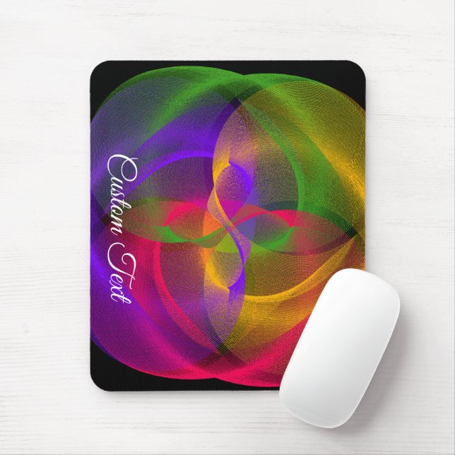 Vibrant Geometric Glossy Finish Mouse Pad (With Mouse)