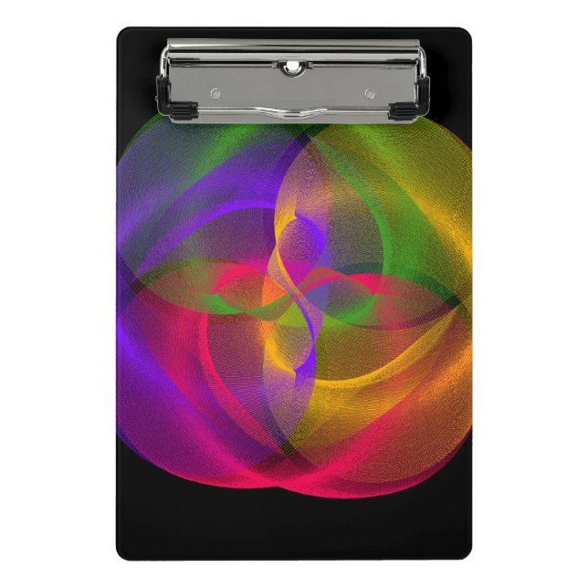 Vibrant Geometric Glossy Mini Clipboard (Front)
