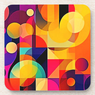 Vibrant Geometric Harmony Coaster