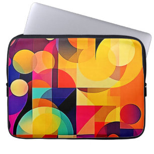 Vibrant Geometric Harmony Laptop Sleeve