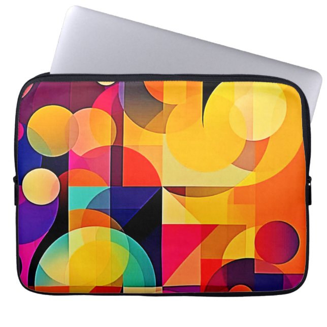 Vibrant Geometric Harmony Laptop Sleeve (Front)