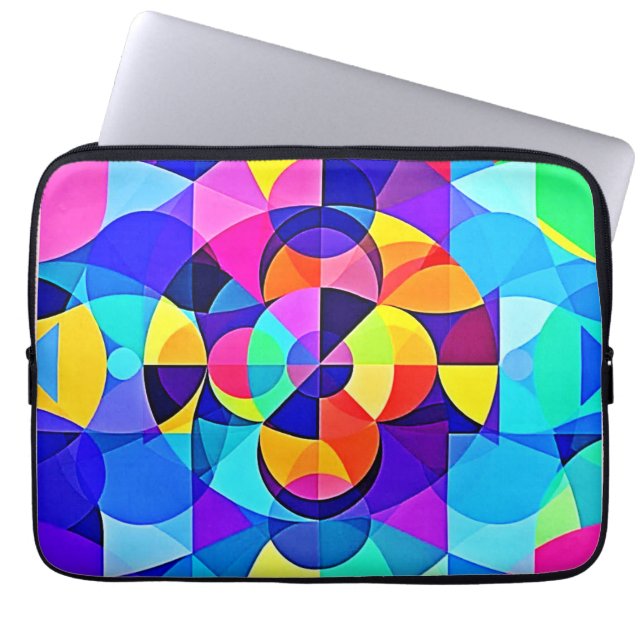 Vibrant Geometric Joy Laptop Sleeve (Front)