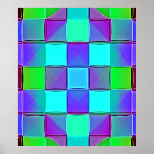 Vibrant Geometric Light Waves Poster