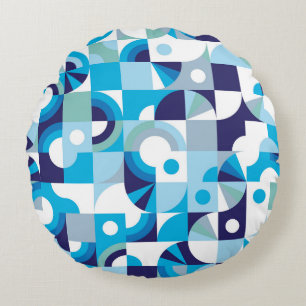 Vibrant Geometric: Modern Seamless Round Pillow