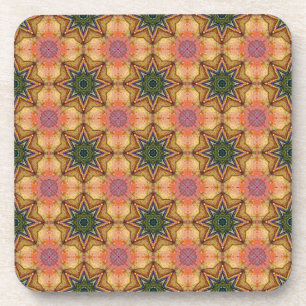 Vibrant Geometric Pattern Bohemian Accent Coaster
