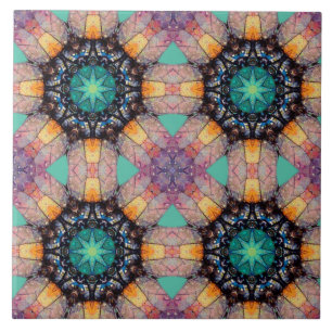 Vibrant Geometric Pattern Bohemian Accent Tile