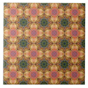 Vibrant Geometric Pattern Bohemian Accent Tile