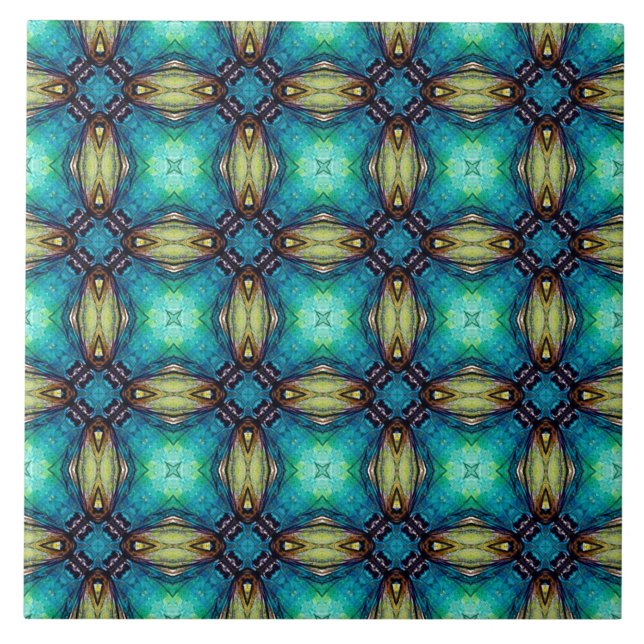 Vibrant Geometric Pattern Mediteranean Inspired Tile (Front)
