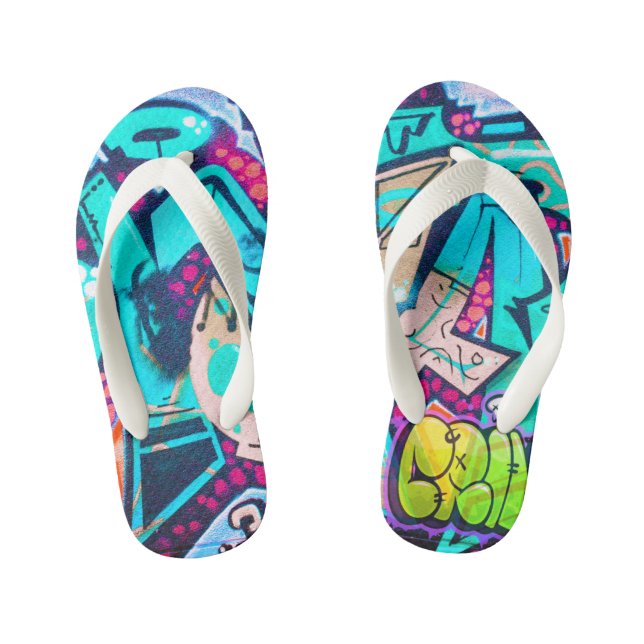 Vibrant Geometric Pattern Summer Flip Flops (Footbed)