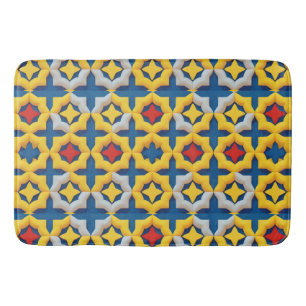 Vibrant Geometric Pattern with Bold Colors Bath Mat