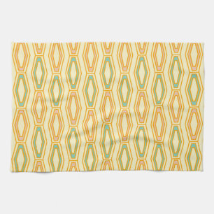 Vibrant geometric pattern with hexagonal shapes  kitchen towel