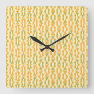 Vibrant geometric pattern with hexagonal shapes  square wall clock