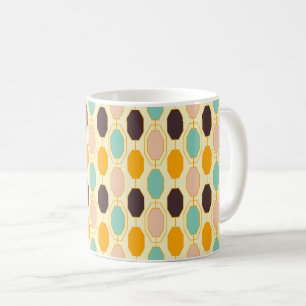 Vibrant geometric pattern with rows of octagonal s coffee mug