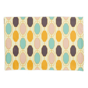 Vibrant geometric pattern with rows of octagonal s pillowcase