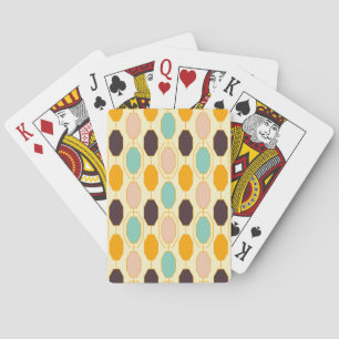 Vibrant geometric pattern with rows of octagonal s playing cards