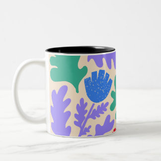 Vibrant Geometric Shapes Pattern  Two-Tone Coffee Mug