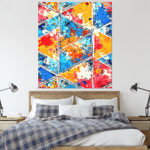 Vibrant Geometric Splash Art Canvas Print