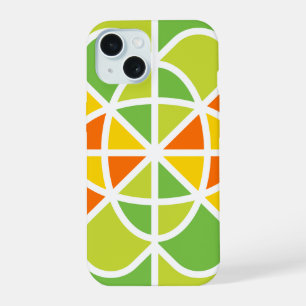 Vibrant Geometric Sunburst Abstract Art iPhone 15 Case