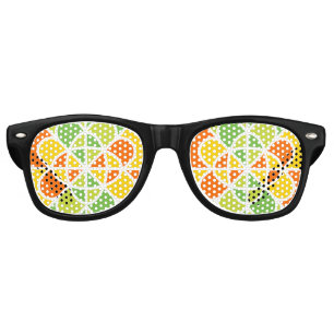 Vibrant Geometric Sunburst Abstract Art Retro Sunglasses