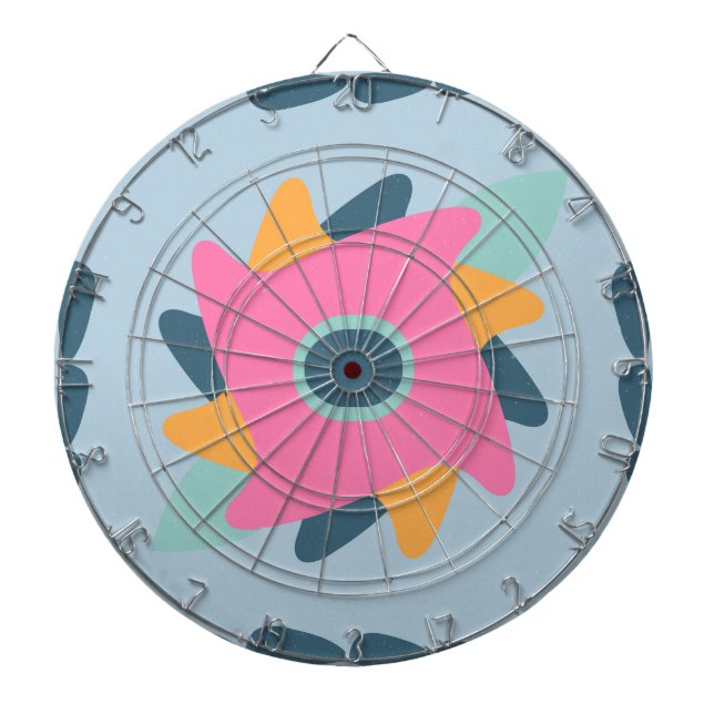 Vibrant Geometric Tile Design Dartboard (Front)