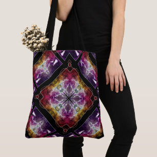 Vibrant Geometric with Purple and Gold Accents Tote Bag