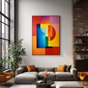 Vibrant Geometry Canvas Print