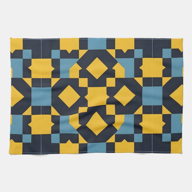 🎨✨ Vibrant Geometry Colour Burst Abstract Kitchen Towel (Horizontal)