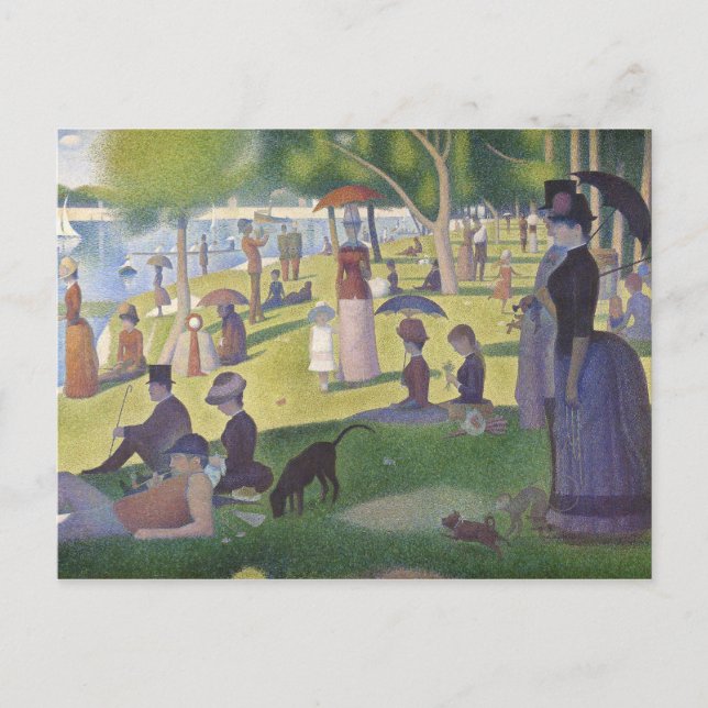 Vibrant Georges Seurat Sunday Afternoon Fine Art Postcard (Front)