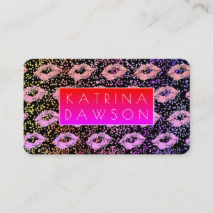 Vibrant Glamour Glitter Kisses and Specks Business Card