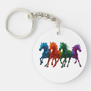 Vibrant Glass Horses – Colourful Glowing Horse Art Keychain