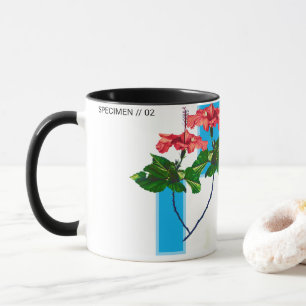 Vibrant Glitch Hibiscus - Modern Botanical Art Cof Mug