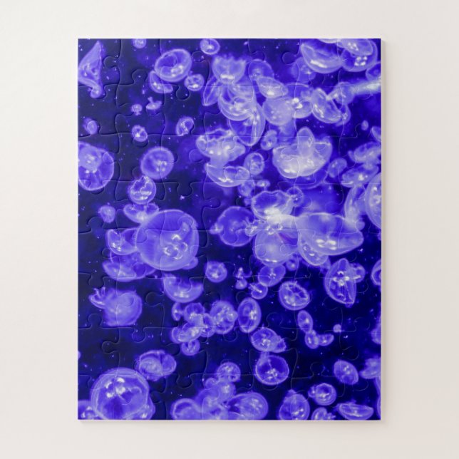 Vibrant Glowing Nautical Jellyfish Swarm Jigsaw Puzzle (Vertical)