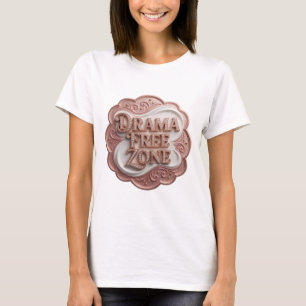 Vibrant Gold DRAMA FREE ZONE Slogan T-shirt