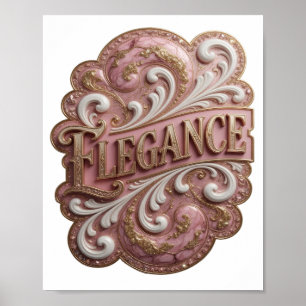 Vibrant Gold ELEGANCE Slogan Design Poster