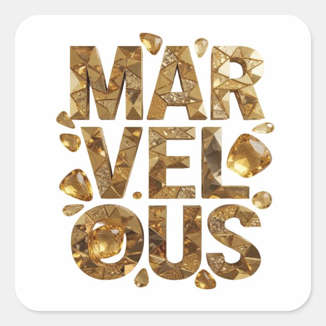 Vibrant Gold MARVELOUS Sticker Graphic (Front)