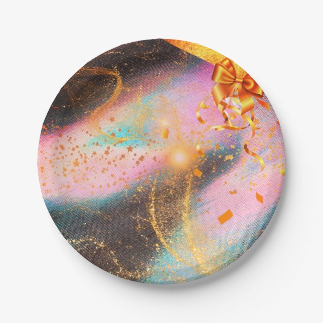Vibrant Gold Paper Plate (Front)
