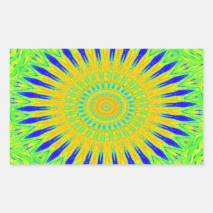 Vibrant Golden Green African Fabric Pattern Art Sticker