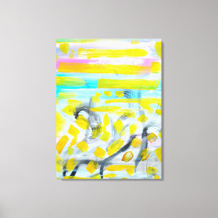 Vibrant Golden Horizon Abstract Canvas Print