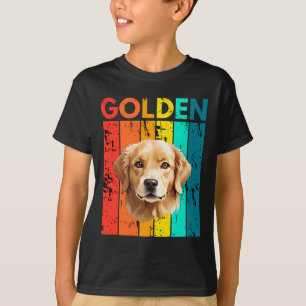 Vibrant Golden Retriever Retro Design T-Shirt