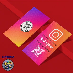 Vibrant Gradient Instagram QR Code Social Media Business Card