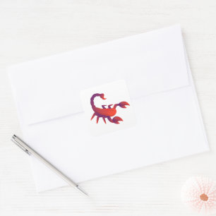 Vibrant Gradient Red Purple Scorpion Vector Illust Square Sticker