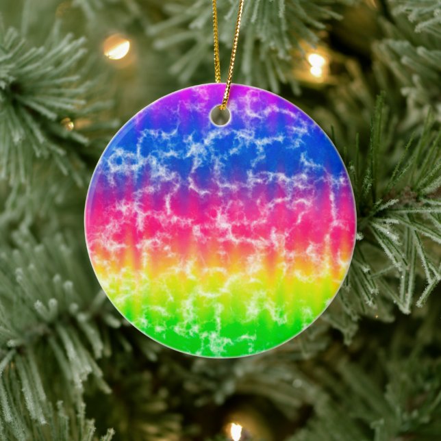 Vibrant Gradient Tie Dye Ornement de Noël (Arbre)