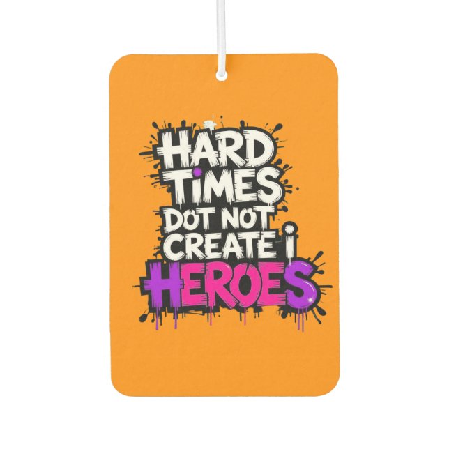 Vibrant Gradient Typographical Create Heroes  Air Freshener (Front)