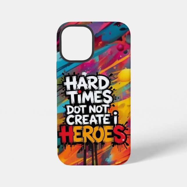 Vibrant Gradient Typographical Create Heroes  iPhone Case (Back)