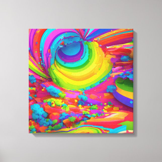 Vibrant Graffiti Burst - Colourful Pop Art Canvas (Front)