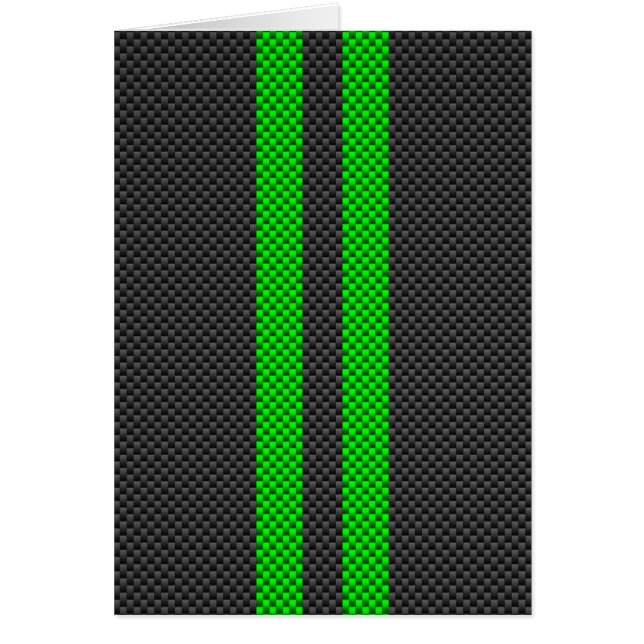 Vibrant Green Carbon Fibre Style Racing Stripes (Front)