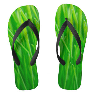 Vibrant Green Fresh Wheatgrass Flip Flops