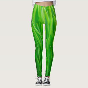 Vibrant Green Fresh Wheatgrass  Leggings