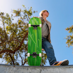 Vibrant Green Fresh Wheatgrass  Skateboard